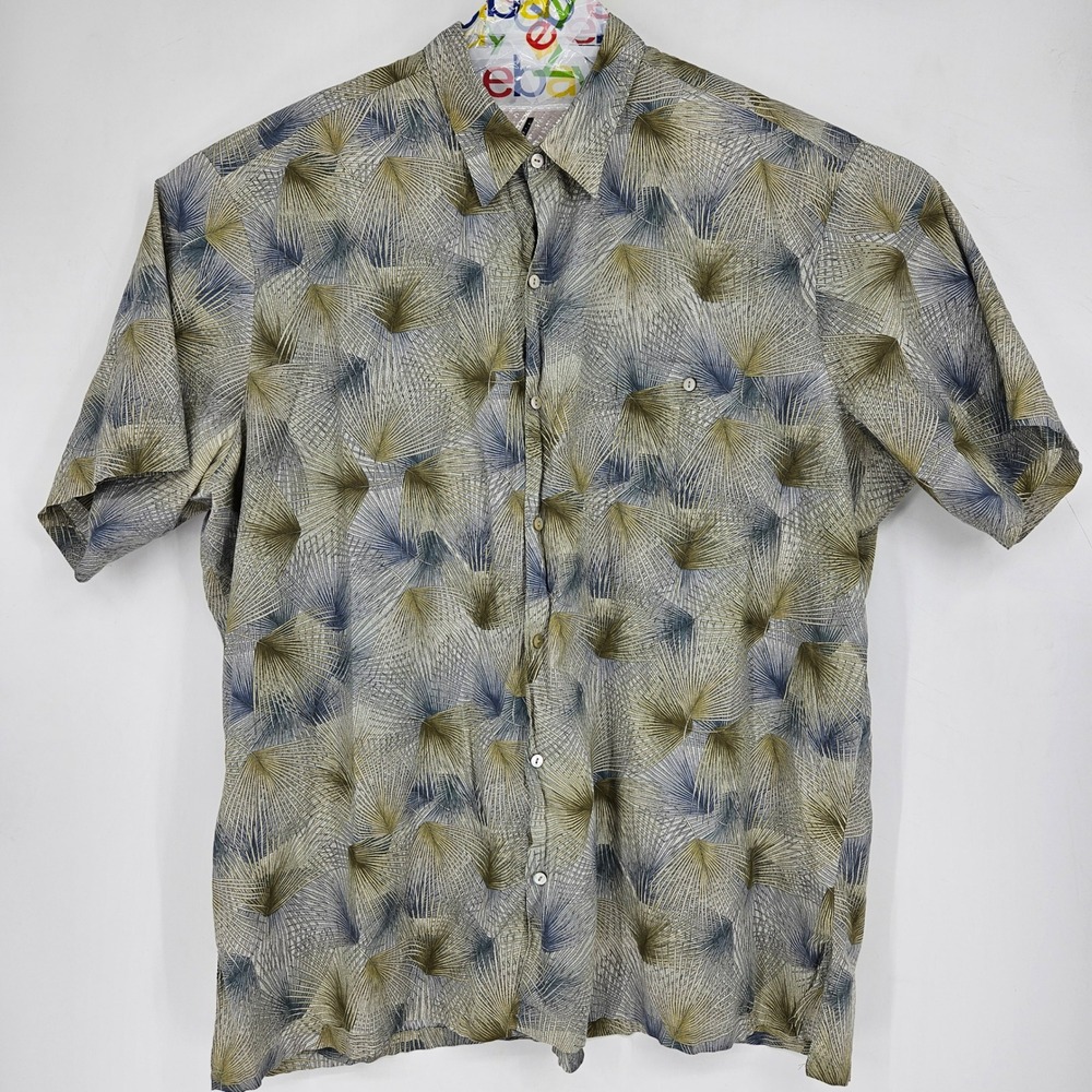 Tori Richard Shirt Mens 3XT Geometric AOP Button Up Cotton Lawn Short Sleeve